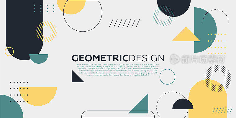 Trendy abstract art geometric background with flat, minimalist style. Vector poster.